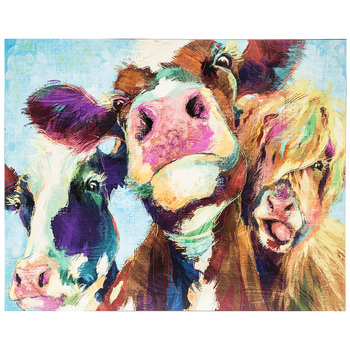 350x350 Painted Cows Wood Wall Decor Hobby Lobby 1292382 - Colorful Cow Painting