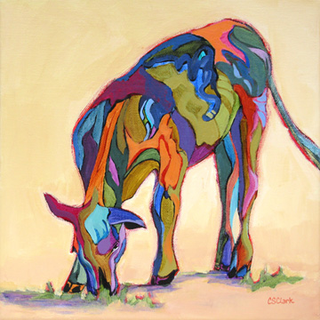 360x360 Youthful Contemporary Colorful Cow Painting - Colorful Cow Painting