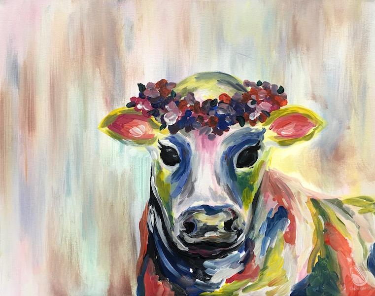 761x600 Colorful Cow - Colorful Cow Painting