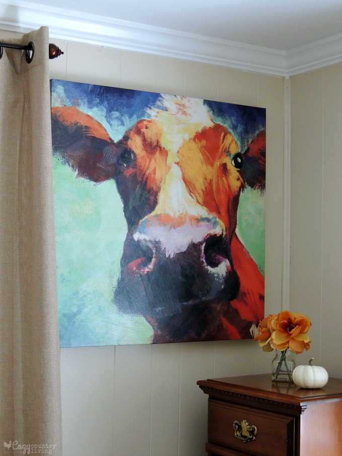 680x907 Colorful Cow Canvas Painting Cozy Country Living - Colorful Cow Painting