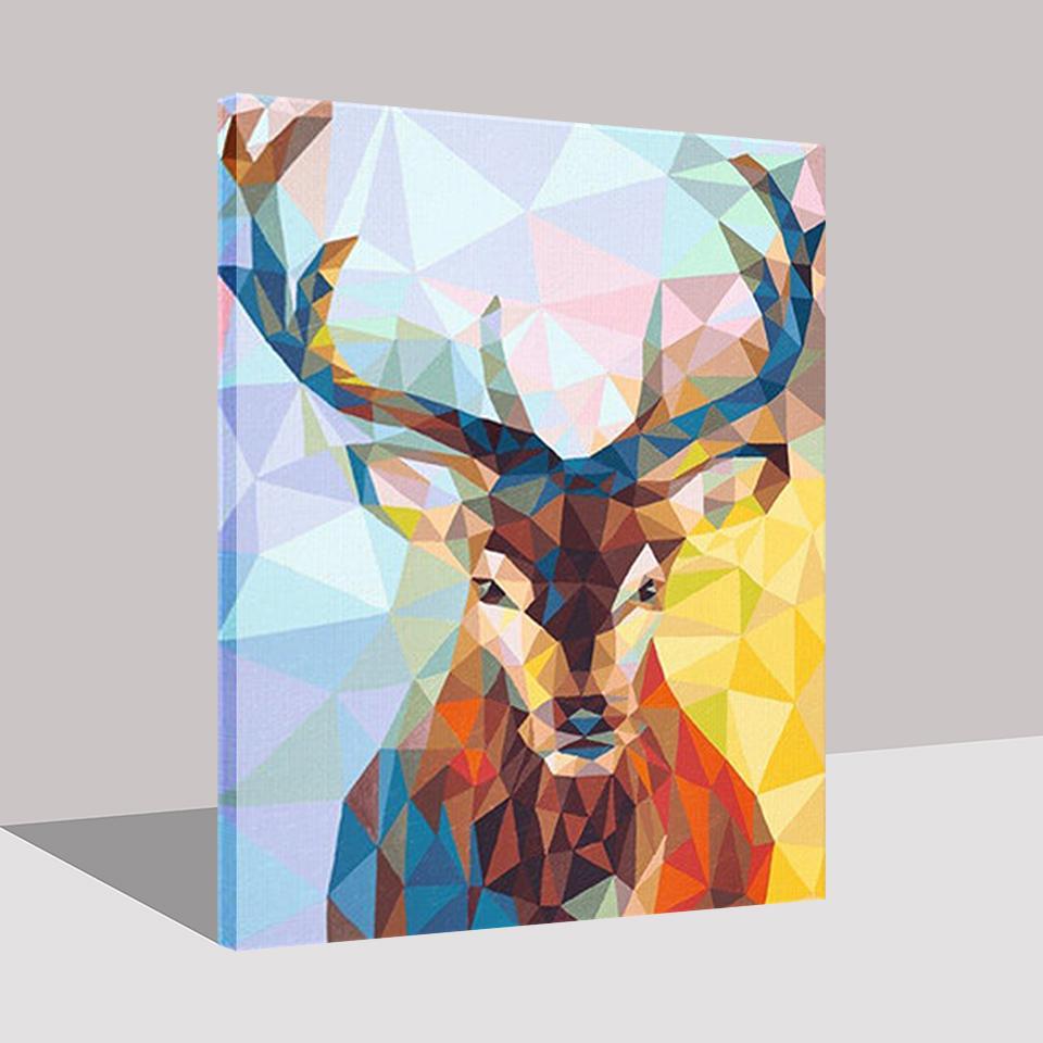 960x960 Colorful Abstract Deer - Colorful Deer Painting