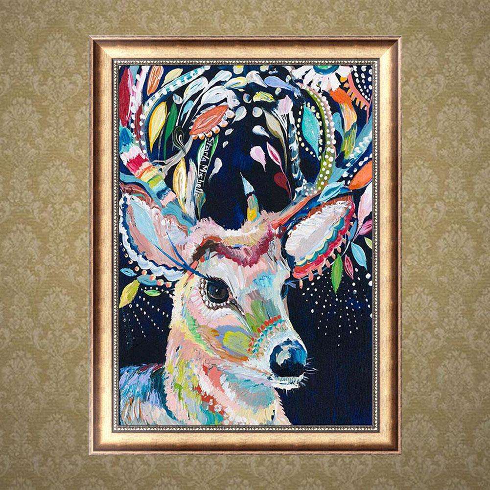 1001x1001 Colorful Deer 5d Diamond Painting Embroidery Diy Cross Stitch Home - Colorful Deer Painting