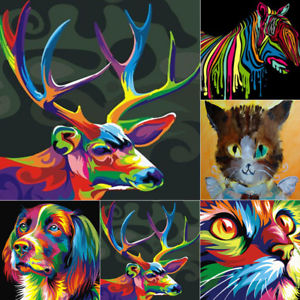 300x300 Paint By Number Kit Diy Acrylic Oil Painting On Canvas Home Decor - Colorful Deer Painting