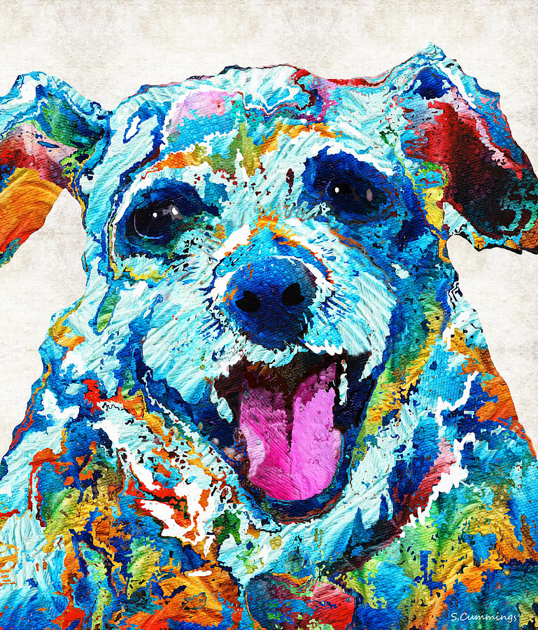769x900 Colorful Dog Art - Colorful Dog Painting
