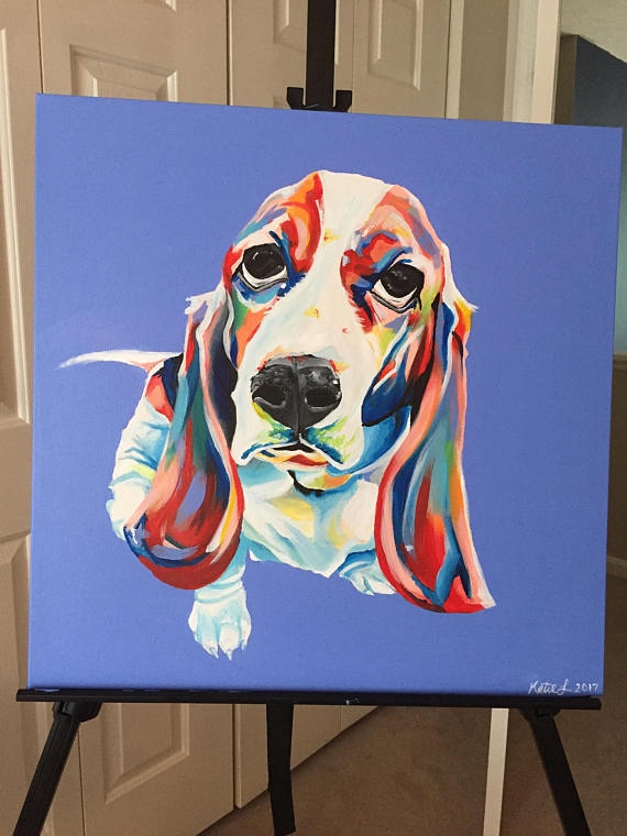 570x760 Colorful Dog Painting Single Dog - Colorful Dog Painting