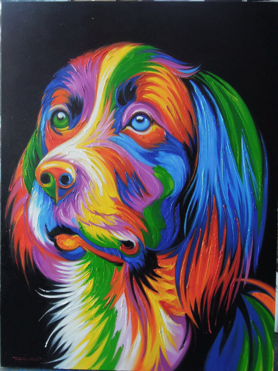 Colorful Dog Painting at PaintingValley.com | Explore collection of ...