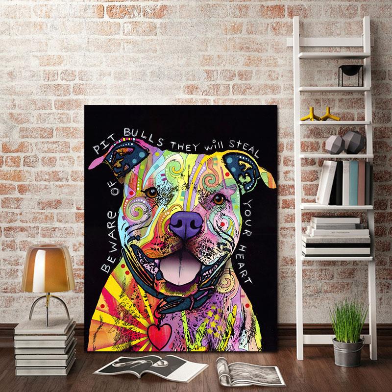 800x800 2018 Art On Canvas Unframed Colorful Dog Modern Abstract Oil - Colorful Dog Painting