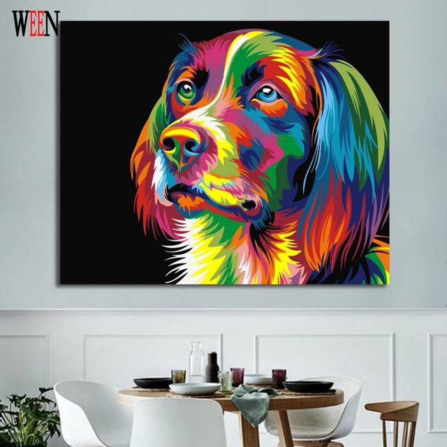 Colorful Dog Painting at PaintingValley.com | Explore collection of ...