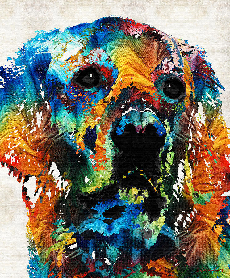 745x900 Colorful Dog Art - Colorful Dog Painting