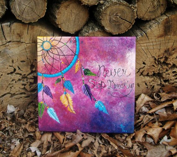 570x506 Colorful Dream Catcher Never Stop Dreaming Made To Door - Colorful Dream Catcher Painting
