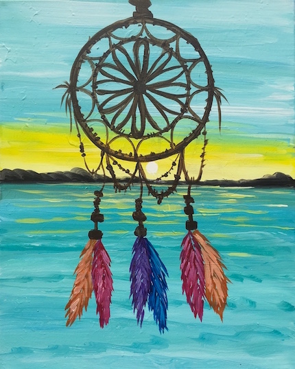 430x538 Paint A Holics Dreamcatcher @ San Pasqual Winery Tasting Room - Colorful Dream Catcher Painting