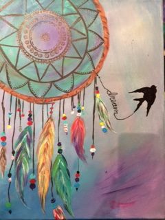 240x320 Wooden Spoon Dream Catcher - Colorful Dream Catcher Painting