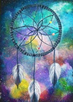 236x330 Colorful, Dream Catcher, Never Stop Dreaming ((Made To Order - Colorful Dream Catcher Painting