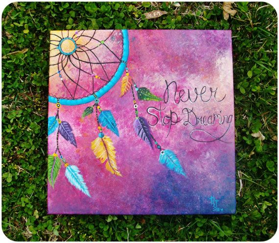 570x496 Colorful Dream Catcher Never Stop Dreaming Made To By Becksdesigns - Colorful Dream Catcher Painting