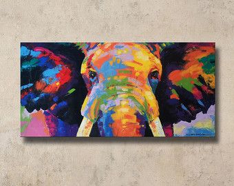 Colorful Elephant Head Painting