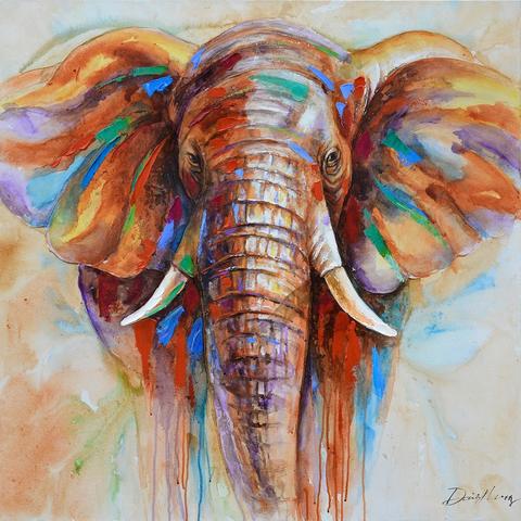 Colorful Elephant Head Painting at PaintingValley.com | Explore ...