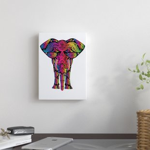 310x310 Colorful Animal Canvas Art Wayfair - Colorful Elephant Head Painting
