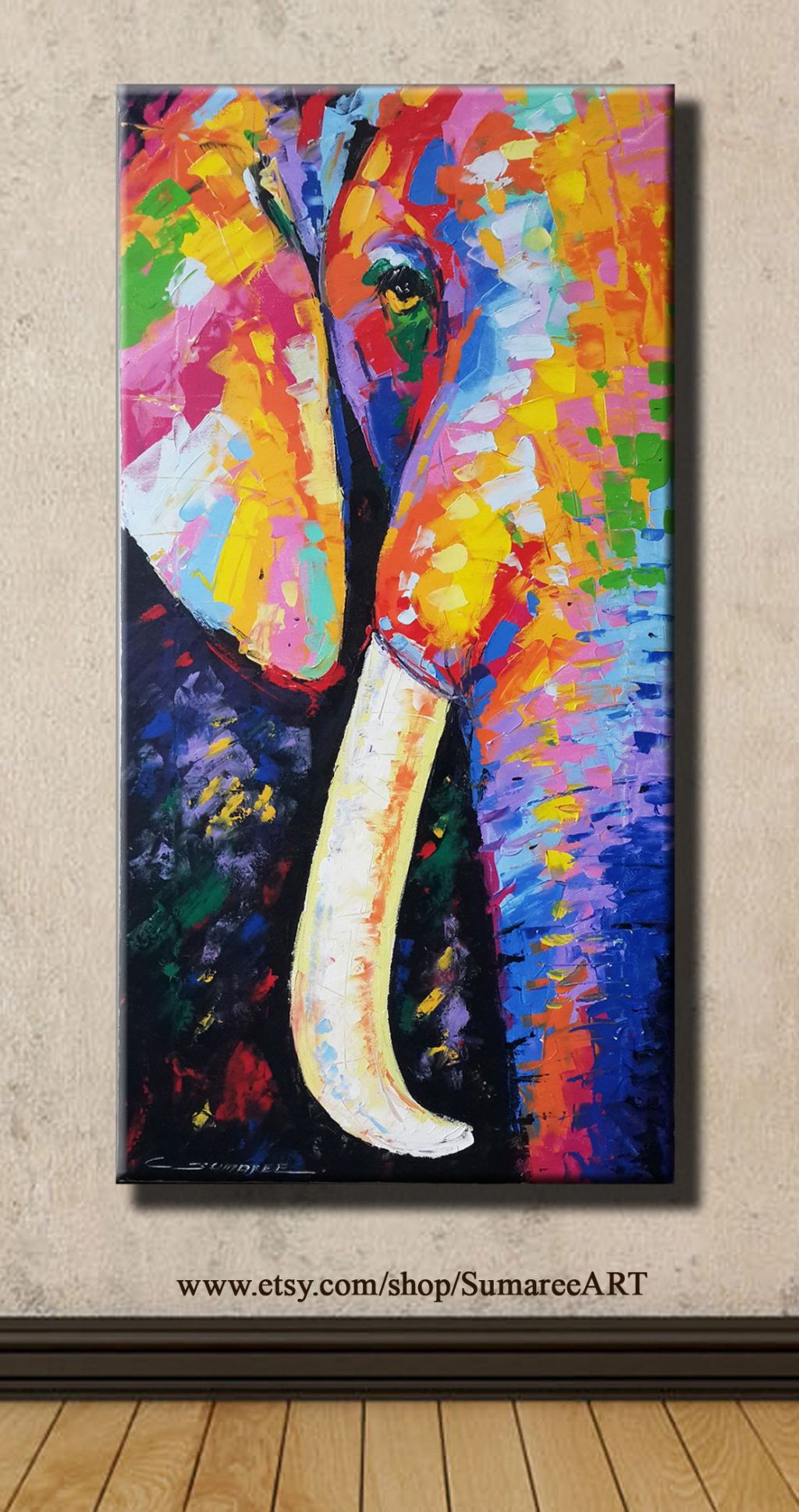 1024x1937 Coloring ~ Colorful Elephant Art Awesome 40 X 80 Cm Colorful - Colorful Elephant Head Painting