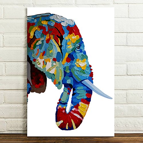 500x500 Rain Queen Abstract Colorful Elephant Head Painting Canvas Print - Colorful Elephant Head Painting