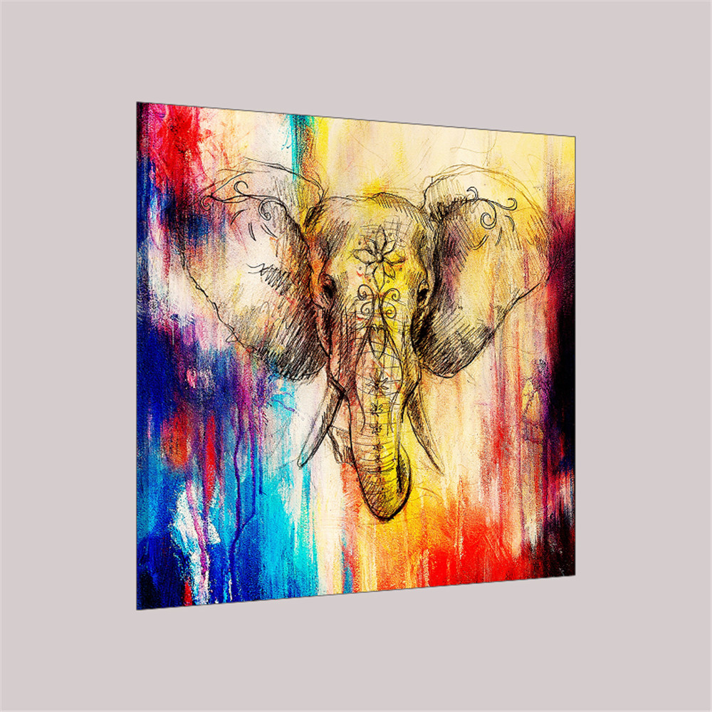 Colorful Elephant Head Painting at PaintingValley.com | Explore ...