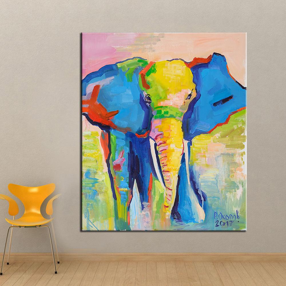 Colorful Elephant Painting On Canvas at PaintingValley.com | Explore ...