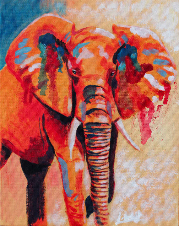 Colorful Elephant Painting On Canvas at Explore