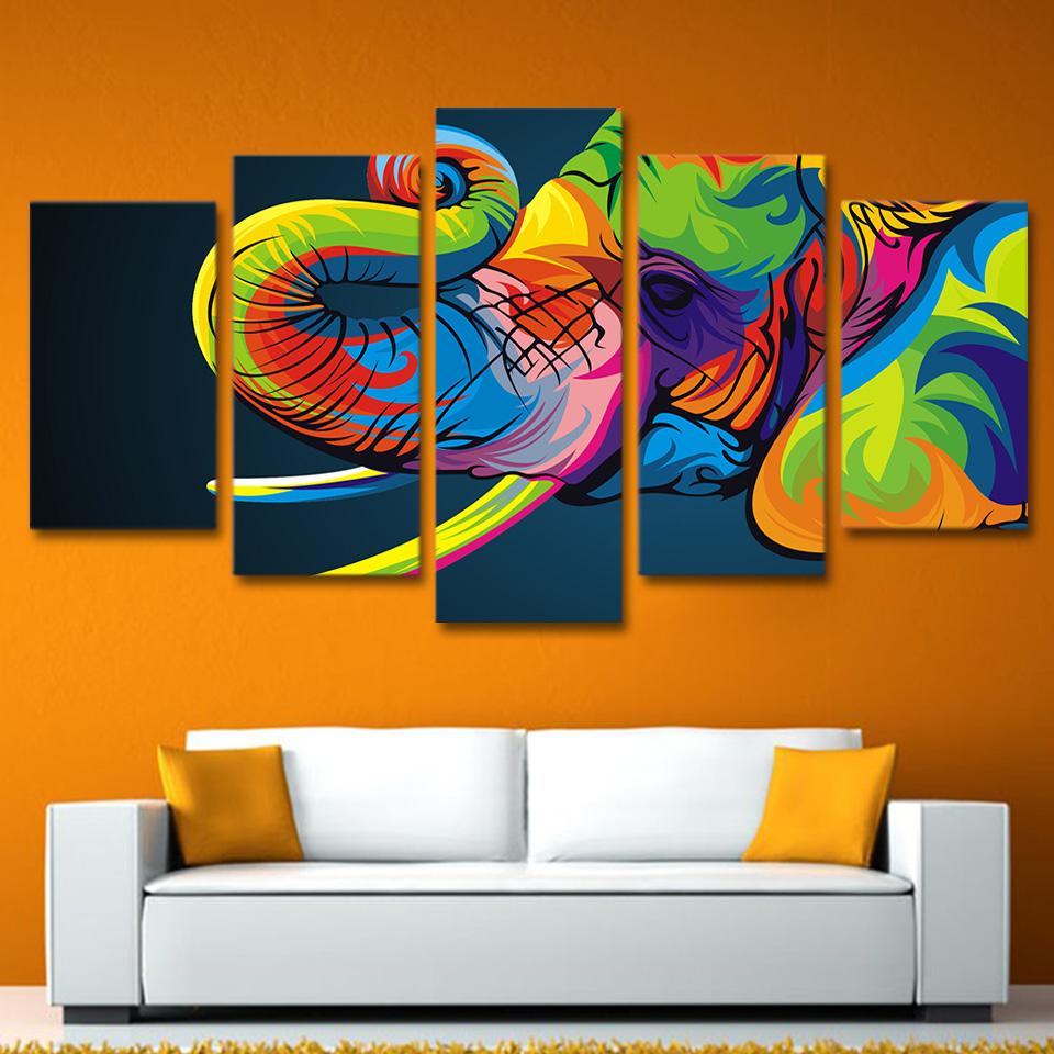 Colorful Elephant Painting On Canvas at PaintingValley.com | Explore ...