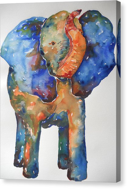 418x622 The Colorful Elephant Painting By Brandi Hickman - Colorful Elephant Painting On Canvas