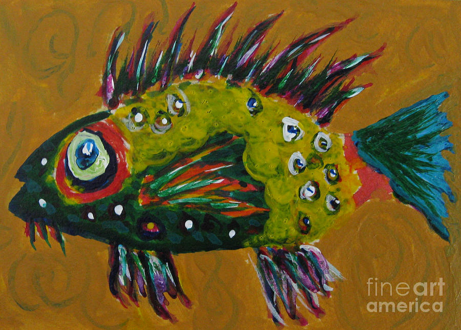 900x644 Colorful Fish Painting By Patricia Januszkiewicz - Colorful Fish Painting