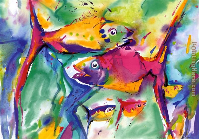 800x560 Alfred Gockel Colorful Fish Painting Anysize 50% Off - Colorful Fish Painting