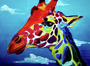 300x221 Colorful Giraffe Paintings Fine Art America - Colorful Giraffe Painting