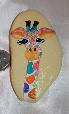 236x387 Colorful Giraffe Painted Rock Rock Painting Patterns How To Make - Colorful Giraffe Painting