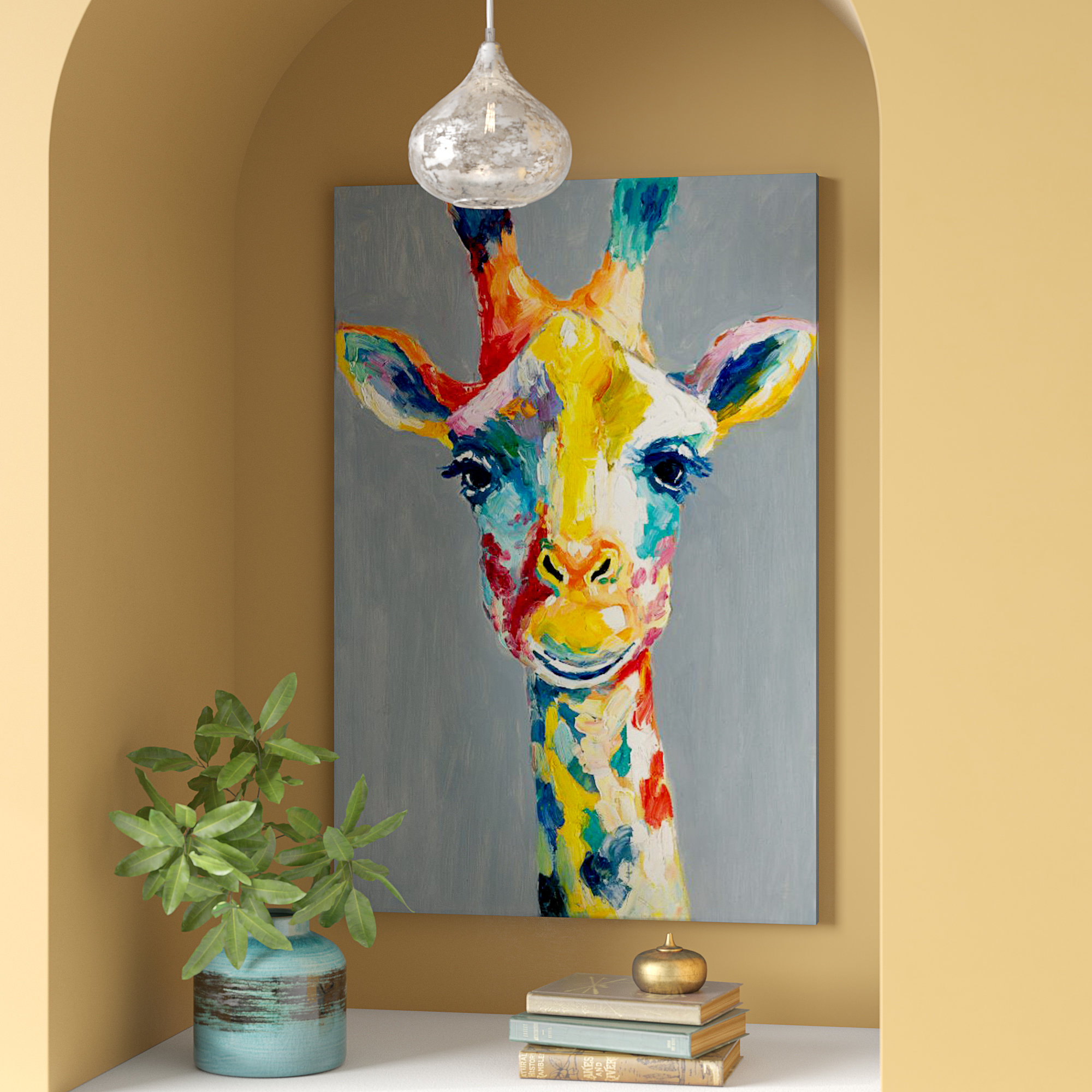 2000x2000 World Menagerie - Colorful Giraffe Painting