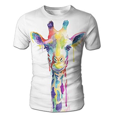385x385 Pl Fashion Colorful Giraffe Painting Men's Tee Fashion - Colorful Giraffe Painting