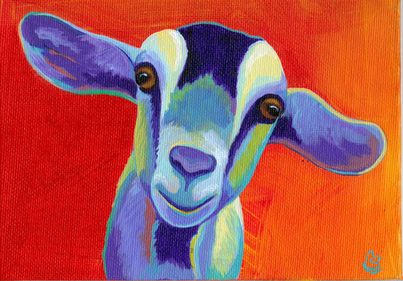 570x398 Goat Painting On Canvas Surprising Contactmpow Home Design Ideas - Colorful Goat Painting