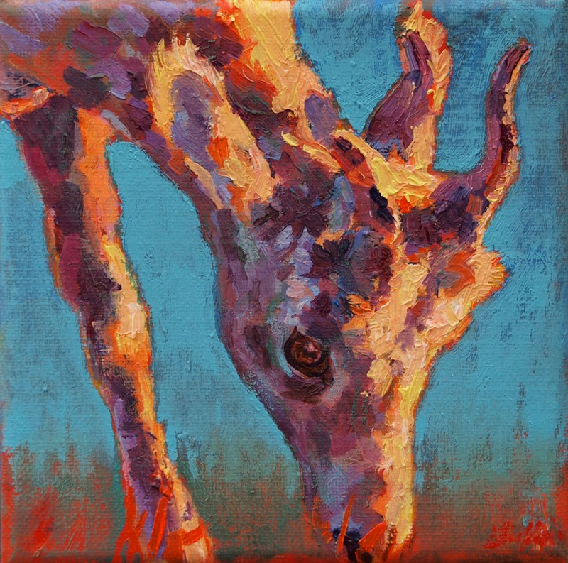 800x793 Patricia A. Griffin Visual Artist Colorful Contemporary Animal - Colorful Goat Painting