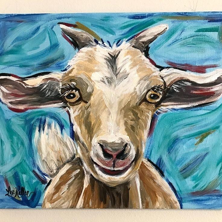 736x736 Goat Painting On Canvas - Colorful Goat Painting