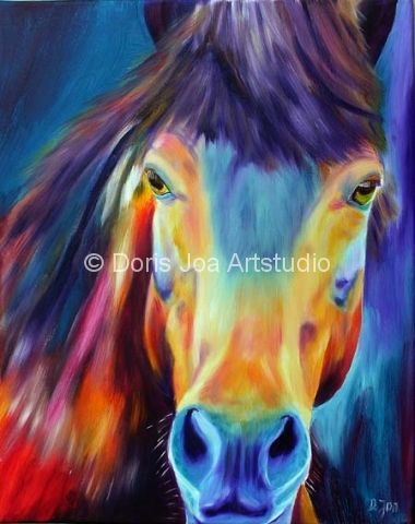 Colorful Horse Head Painting