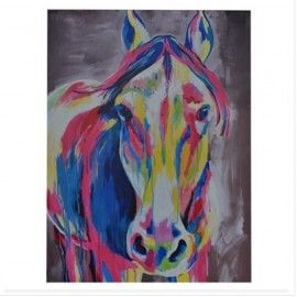 270x270 Colorful Painted Horse Head On Canvas Horses Horse - Colorful Horse Head Painting