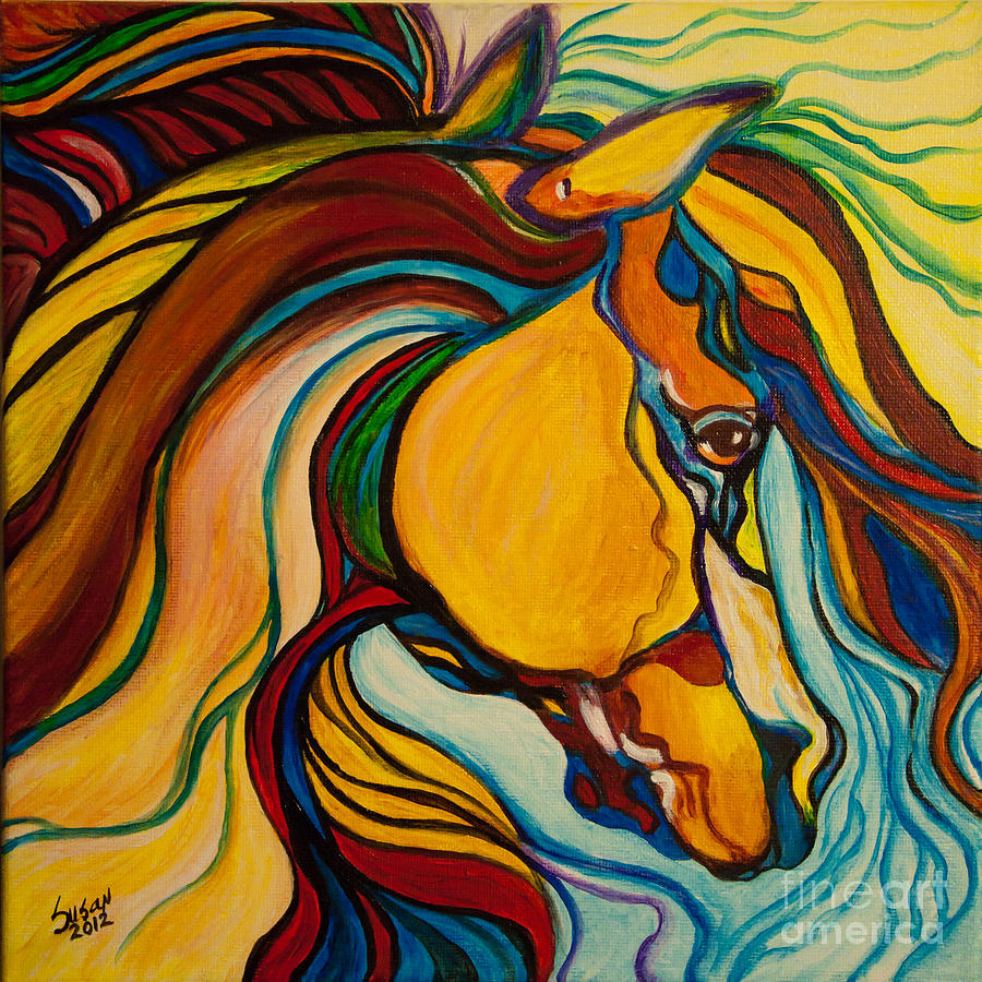 900x900 Colorful Horse Head Painting - Colorful Horse Head Painting