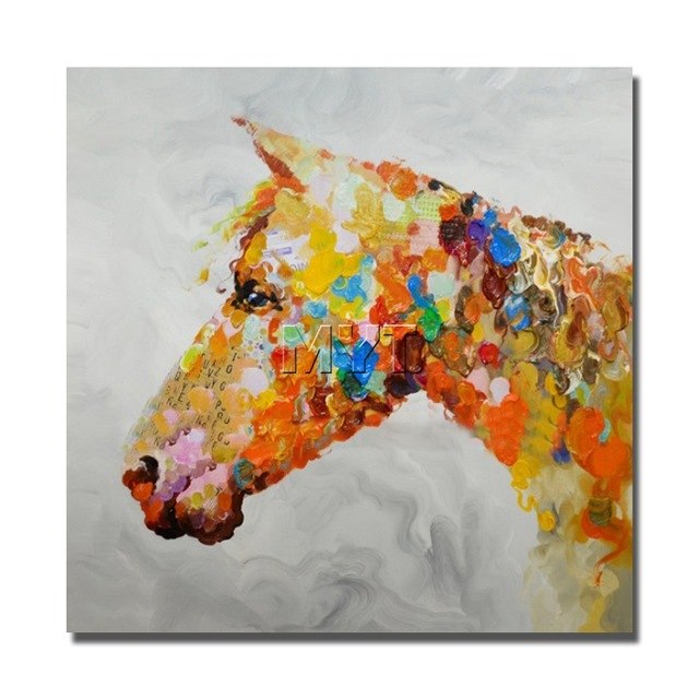 640x640 The Colorful Horse Head Image No Framed And With Framed Oil - Colorful Horse Painting