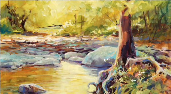 599x330 How To Paint Colorful Acrylic Landscapes - Colorful Landscape Painting