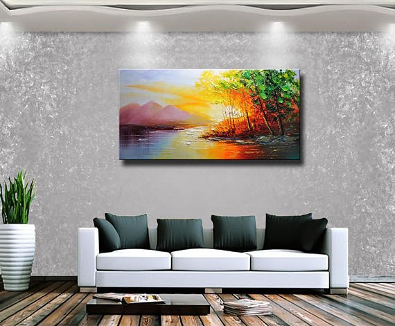570x471 Contemporary Wall Art,palette Knife Painting,colorful Landscape - Colorful Landscape Painting