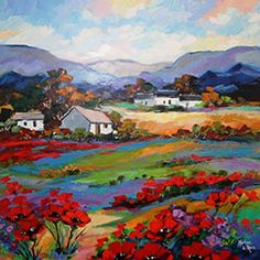 236x236 597 Best Skilder Werke Images On Acrylic Paintings - Colorful Landscape Painting