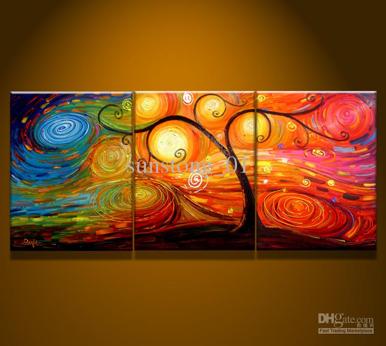 754x677 Colorful Landscape Oil Group Painting Museum Quality Painting - Colorful Landscape Painting