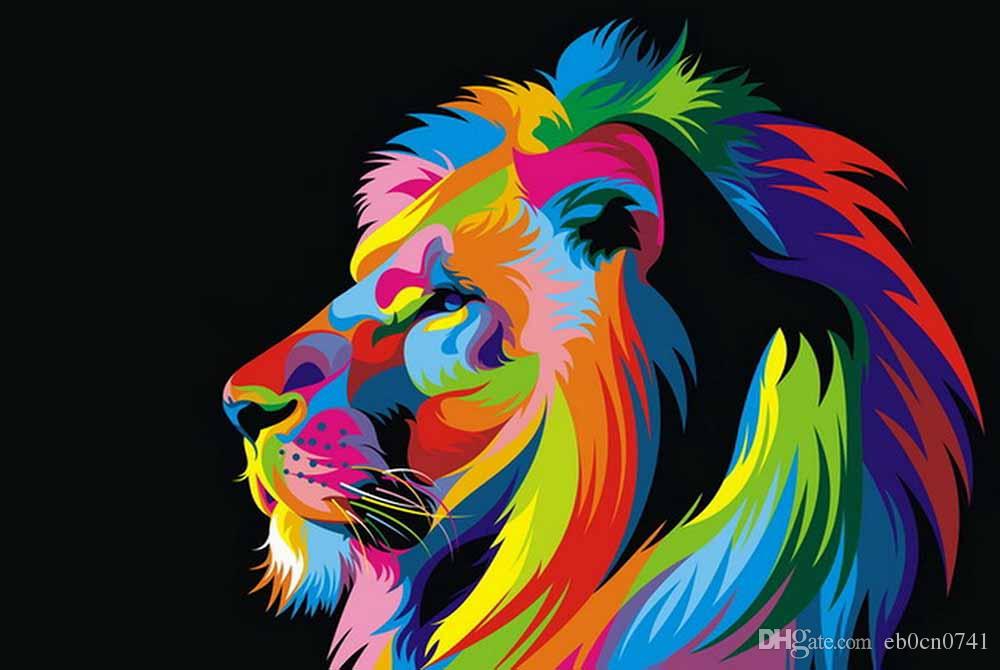 Colorful Lion Painting at PaintingValley.com | Explore collection of