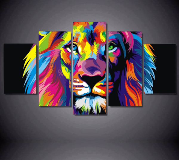 Colorful Lion Painting at PaintingValley.com | Explore collection of ...