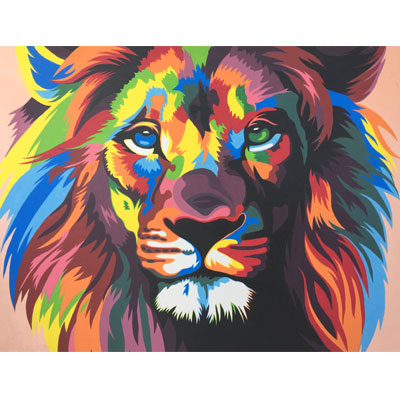 Colorful Lion Painting at PaintingValley.com | Explore collection of ...