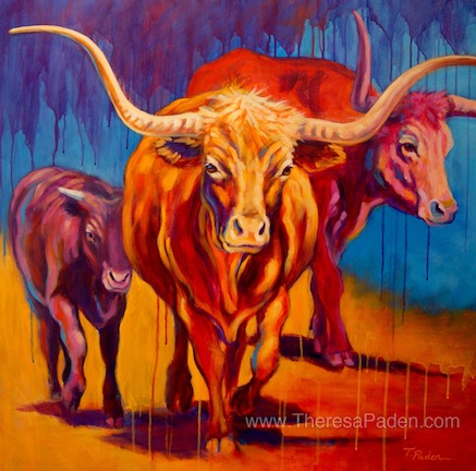 Colorful Longhorn Painting