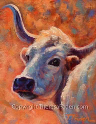 384x495 Geraniums In Clay Pot, Painting By Artist Justin Clements - Colorful Longhorn Painting